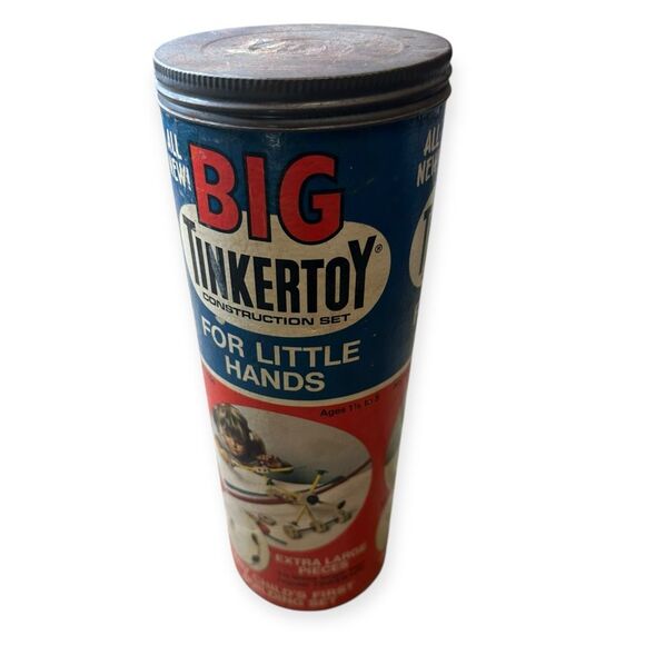 VINTAGE 1960’s Big TINKER TOYS Construction Set For Little Hands - Picture 2 of 6